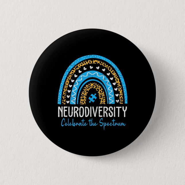 Bóton Redondo 5.08cm Neurodiversidade Autismo Espectro Asd Adhd Rainbow (Frente)