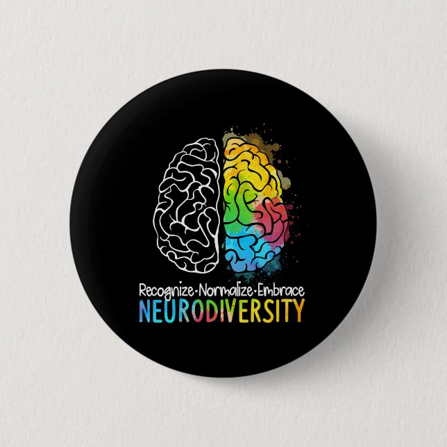 Bóton Redondo 5.08cm NeuroDiversidade Autismo Espectro Asd Arco-Íris Br (Frente)