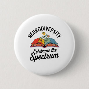 Bóton Redondo 5.08cm Neurodiversidade Celebra O Autismo Do Livro Do Esp