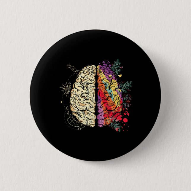 Bóton Redondo 5.08cm Neurodiversidade Cérebro Saúde Mental Awarenes (Frente)