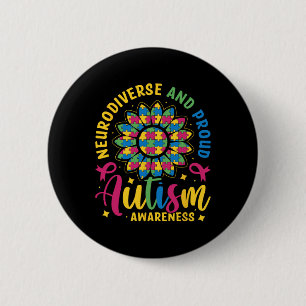 Bóton Redondo 5.08cm Neurodiversificada E Orgulhosa Sensibilização Para