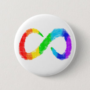Bóton Redondo 5.08cm Neurodiversity Autismo Advertência Arco-Íris