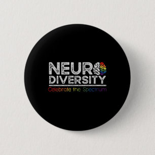 Bóton Redondo 5.08cm Neurodiversity celebra saúde mental adhd autismo