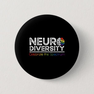 Bóton Redondo 5.08cm Neurodiversity celebra saúde mental adhd autismo
