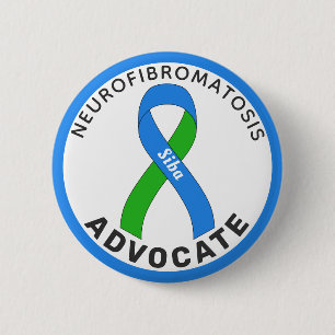 Bóton Redondo 5.08cm Neurofibromatose Advocate Ribbon Botão Branco