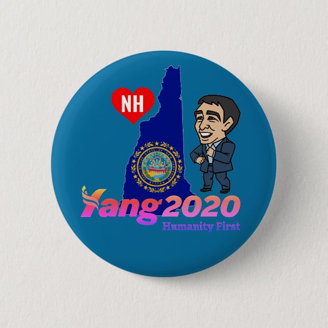 Bóton Redondo 5.08cm New Hampshire Loves Yang (Frente)