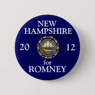 Bóton Redondo 5.08cm New Hampshire para Romney 2012