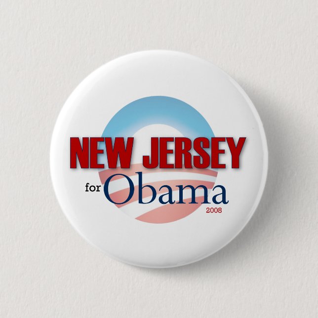 Bóton Redondo 5.08cm NEW-JERSEY para Obama (Frente)