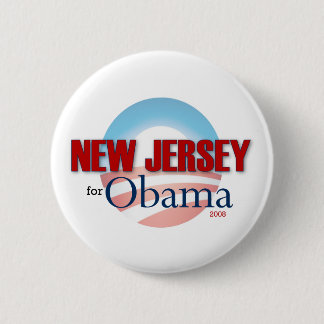 Bóton Redondo 5.08cm NEW-JERSEY para Obama