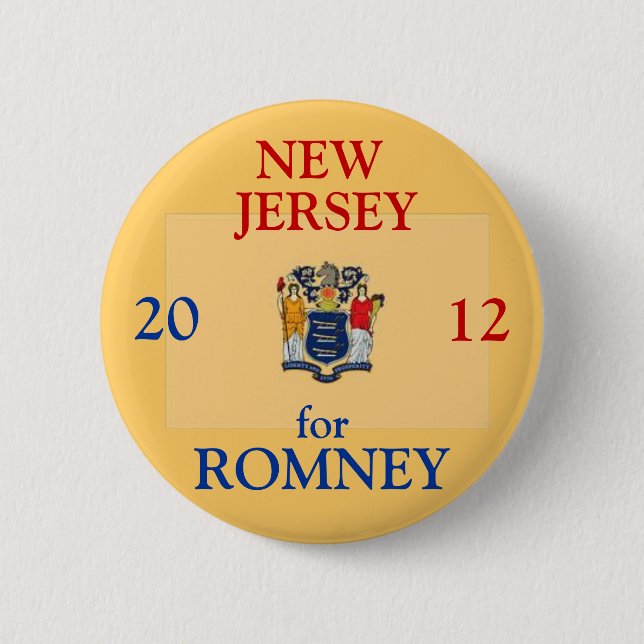 Bóton Redondo 5.08cm New-jersey para Romney 2012 (Frente)