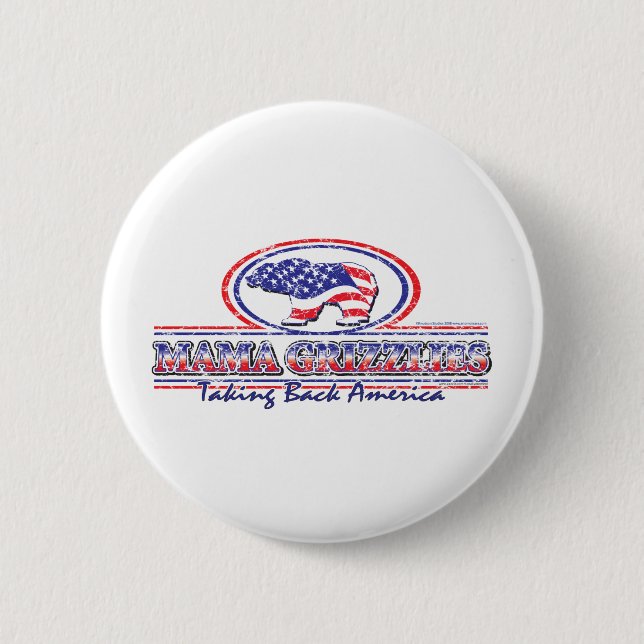 Bóton Redondo 5.08cm NEW-Patriotic-Grizzly (Frente)