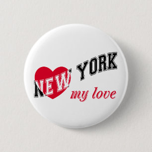 Bóton Redondo 5.08cm New York meu amor