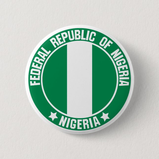 Bóton Redondo 5.08cm Nigéria Round Emblem (Frente)