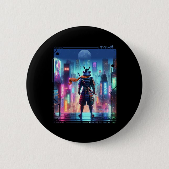 Bóton Redondo 5.08cm Ninja Samurai Poli Elétrico No Cybe Retrovisor Jap (Frente)