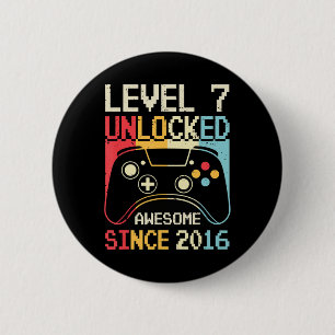 Bóton Redondo 5.08cm Nível 7 7 do jogo de vídeo desbloqueado Birthday G