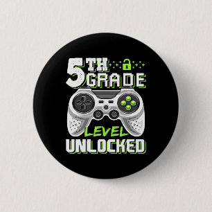 Bóton Redondo 5.08cm Nível do 5º ano desbloqueado videogame volta às au