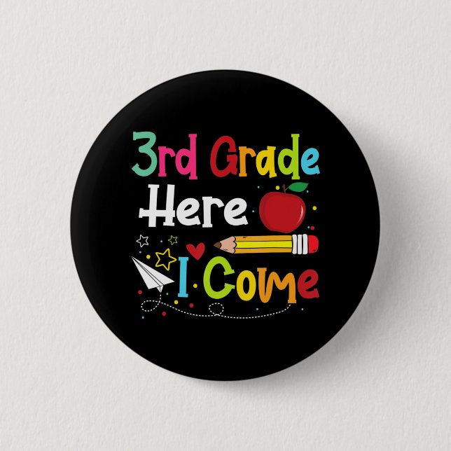 Bóton Redondo 5.08cm No 3º ano, Eu Volto Para O Professor. (Frente)