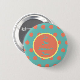 Bóton Redondo 5.08cm No Botão Horário De Verão (Aqua & Coral)