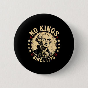 Bóton Redondo 5.08cm No Kings In America 1776 Save Democracy Estados Un
