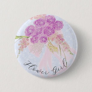 Bóton Redondo 5.08cm No lazo azul-rosa Bouquet florista