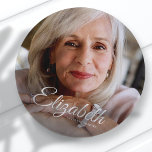 Bóton Redondo 5.08cm No Loving Memory Modern Name (Amar memória moderna<br><div class="desc">Este design simples e clássico é composto por tipografia serif e adiciona uma foto personalizada.</div>