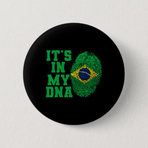 Bóton Redondo 5.08cm No Meu Adn Brasil, Bandeira Corta Vintage Brasilei