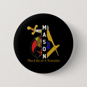 Bóton Redondo 5.08cm Noble Shriner Mason, A Vida Do Viajante Freemason