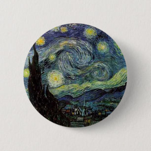 Bóton Redondo 5.08cm noite estrelada, 1889, Vincent van Gogh