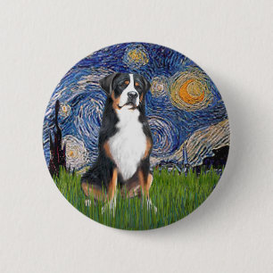 Bóton Redondo 5.08cm Noite Estrelada - Cão de Montanha Suíço Maior