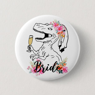 Bóton Redondo 5.08cm Noiva Dinossauro Dama de Honra Floral Despedida de