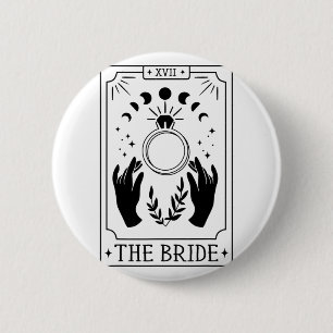 Bóton Redondo 5.08cm Noiva Gótica Bridesmaid Tarot Bridal Party Bachelo