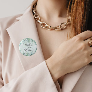 Bóton Redondo 5.08cm Noiva mãe eucalipto verdejante floresta 