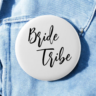 Bóton Redondo 5.08cm Noiva Tribo Preto Branco Botão de Casamento Elegan