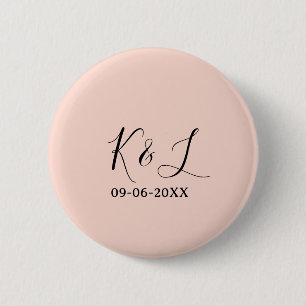 Bóton Redondo 5.08cm nome da letra do casal de casamento data fundo pas