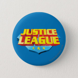 Bóton Redondo 5.08cm Nome da Liga da Justiça e Logotipo de Blindagem