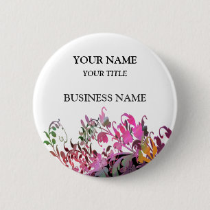 Bóton Redondo 5.08cm Nome de etiqueta Comercial das Flores Encantadoras