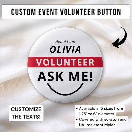 Bóton Redondo 5.08cm Nome de etiqueta de Evento de Crachá Voluntário As