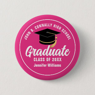 Bóton Redondo 5.08cm Nome de etiqueta Personalizado de Formando de Grad