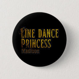 Bóton Redondo 5.08cm Nome dourado da princesa de dança de linha