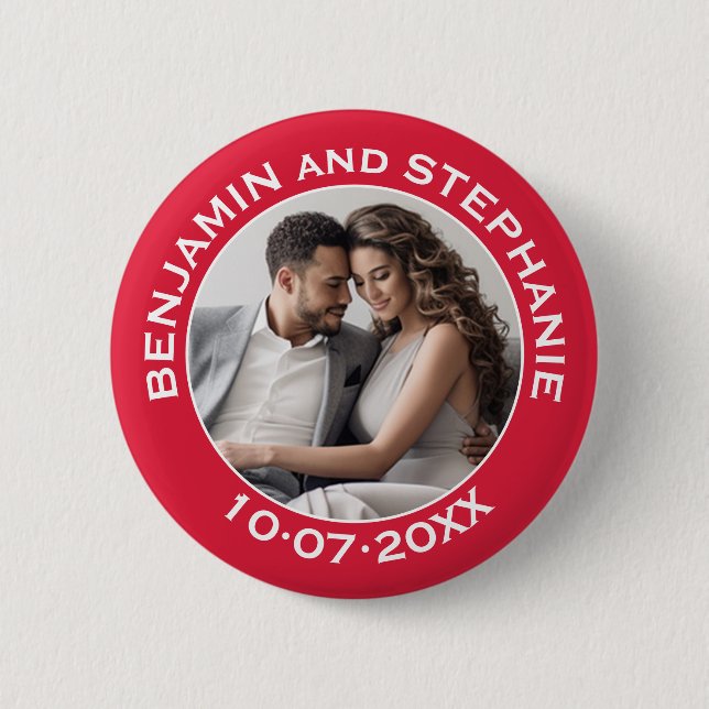 Bóton Redondo 5.08cm Nome e Ano Personalizados da Primeira Foto de Nata (Frente)