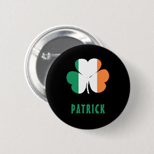 Bóton Redondo 5.08cm Nome Personalizado Celtic Ireland Shamrock Irish F