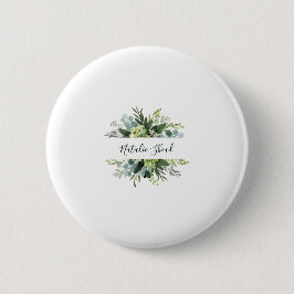 Bóton Redondo 5.08cm Nome Personalizado Chic Floral Menina