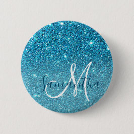 Bóton Redondo 5.08cm Nome Personalizado da Lista de Disparos Azul Moder
