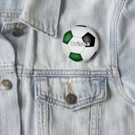 Bóton Redondo 5.08cm nome personalizado do jogador de futebol preto ver