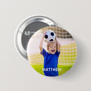 Bóton Redondo 5.08cm Nome Personalizado e Futebol Foto Esporte