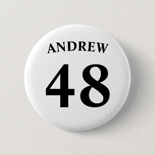 Bóton Redondo 5.08cm Nome personalizado e número da camiseta
