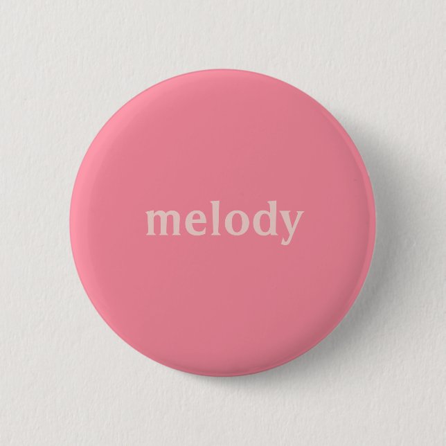 Bóton Redondo 5.08cm Nome rosa quarto de dormitório moderno (Frente)