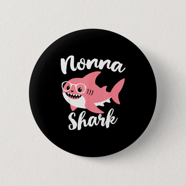 Bóton Redondo 5.08cm Nonna Shark Mother's Day Grandma Funny  (Frente)
