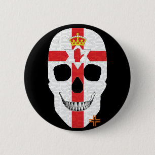 Bóton Redondo 5.08cm Norte HANDSKULL Irlanda Crachá redondo preto B2