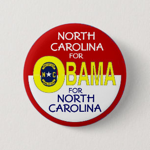 Bóton Redondo 5.08cm NORTH CAROLINA PARA o botão de OBAMA
